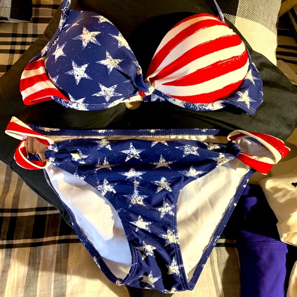 Xhiliration Red,white, blue bikini in medium
